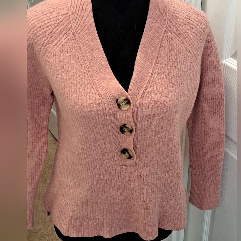 Madewell Dusty Rose Wool Blend Pullover Sweater Size M - Picture 1 of 7